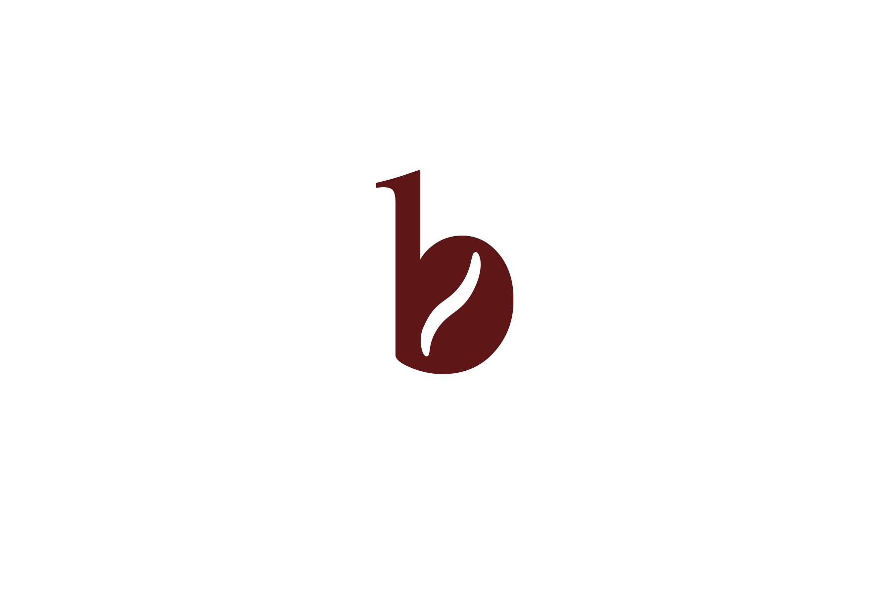 Logo Entwurf für ein Café, B mit einer Kaffeebohne